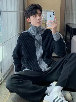 Turtleneck Knitted Cardigan