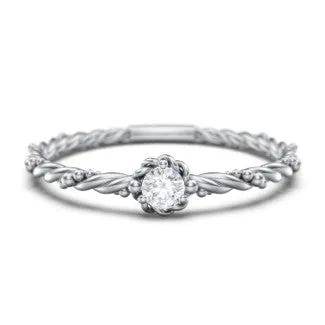 Twisted Band Stackable Ring with Gemstone