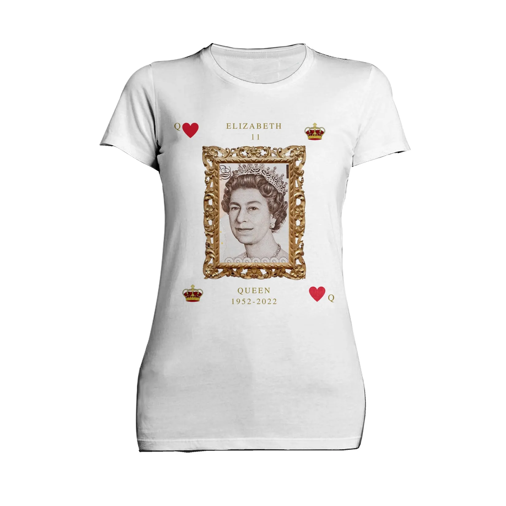 UA Queen's Platinum Jubilee Queen Of Heart's Women's T-shirt (White)
