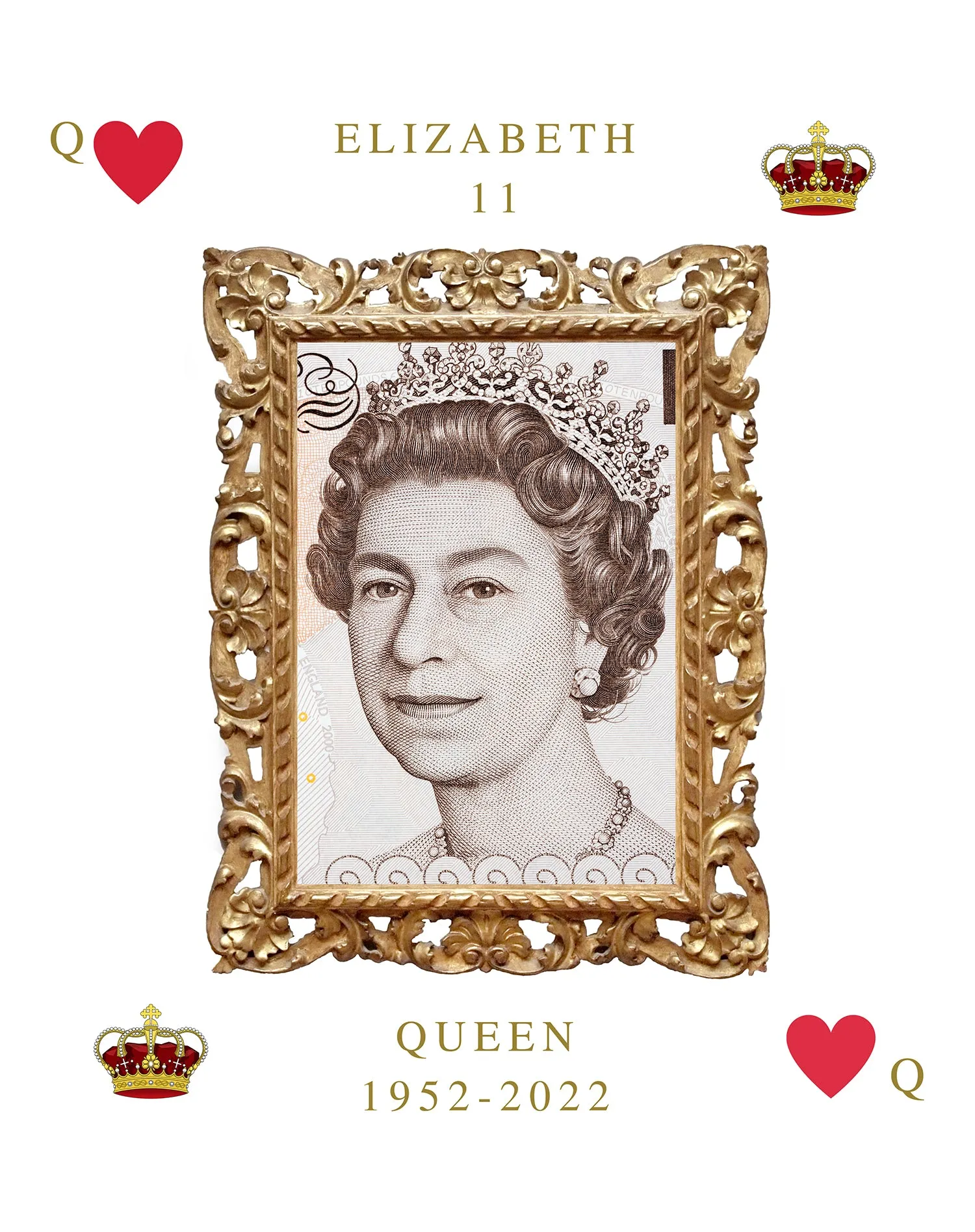 UA Queen's Platinum Jubilee Queen Of Heart's Women's T-shirt (White)