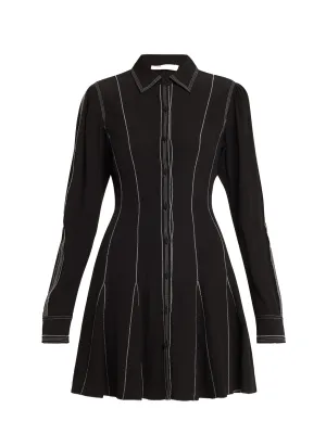 Ulla Johnson Roanne Topstitched Button-Front Mini Dress