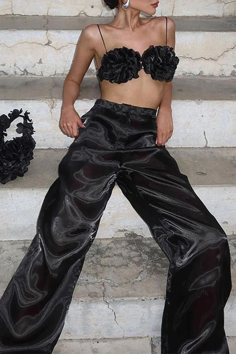 UM0170 Satin Long Pants Set
