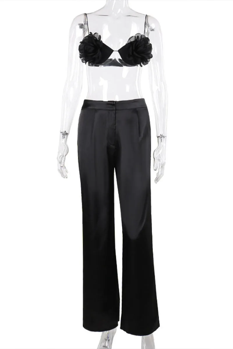 UM0170 Satin Long Pants Set