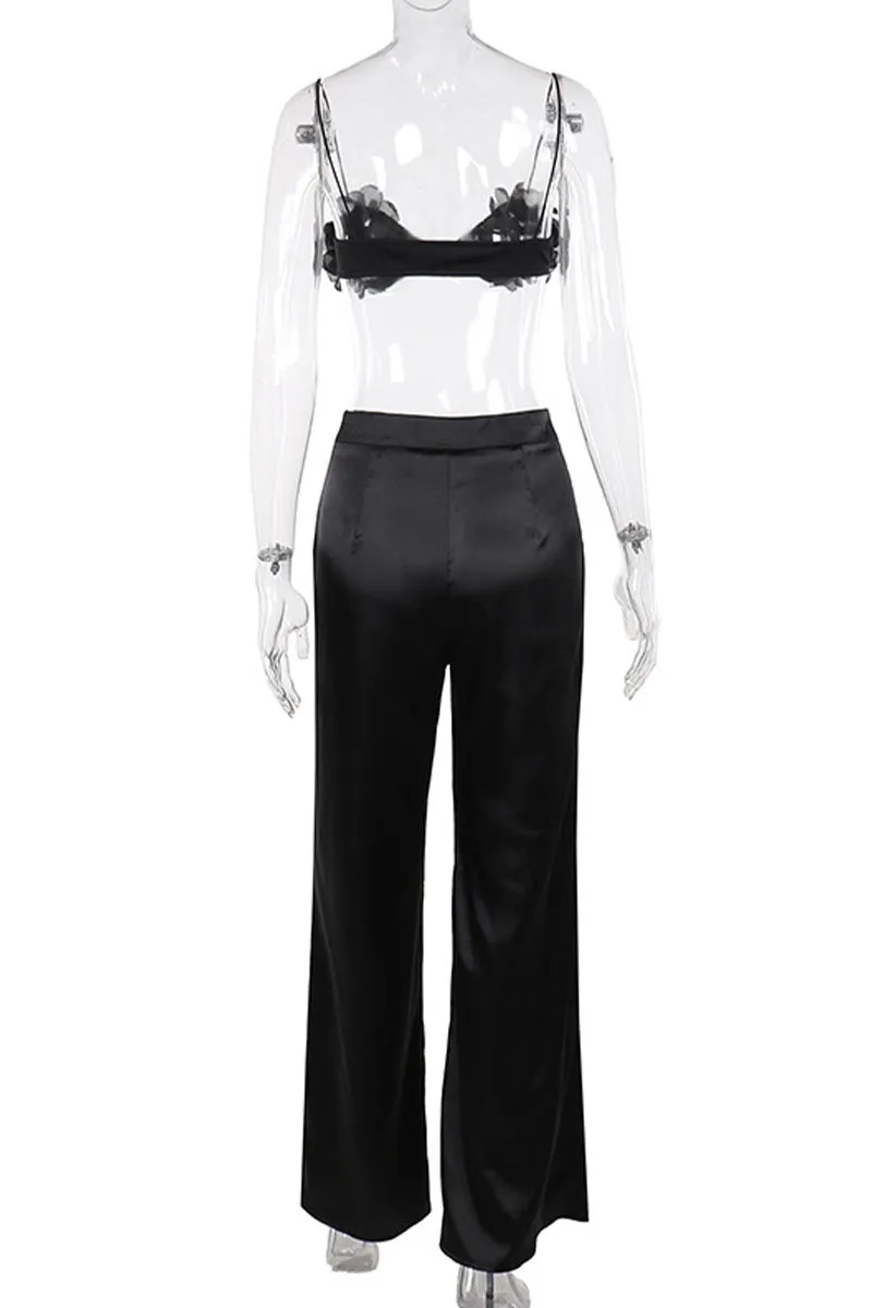 UM0170 Satin Long Pants Set