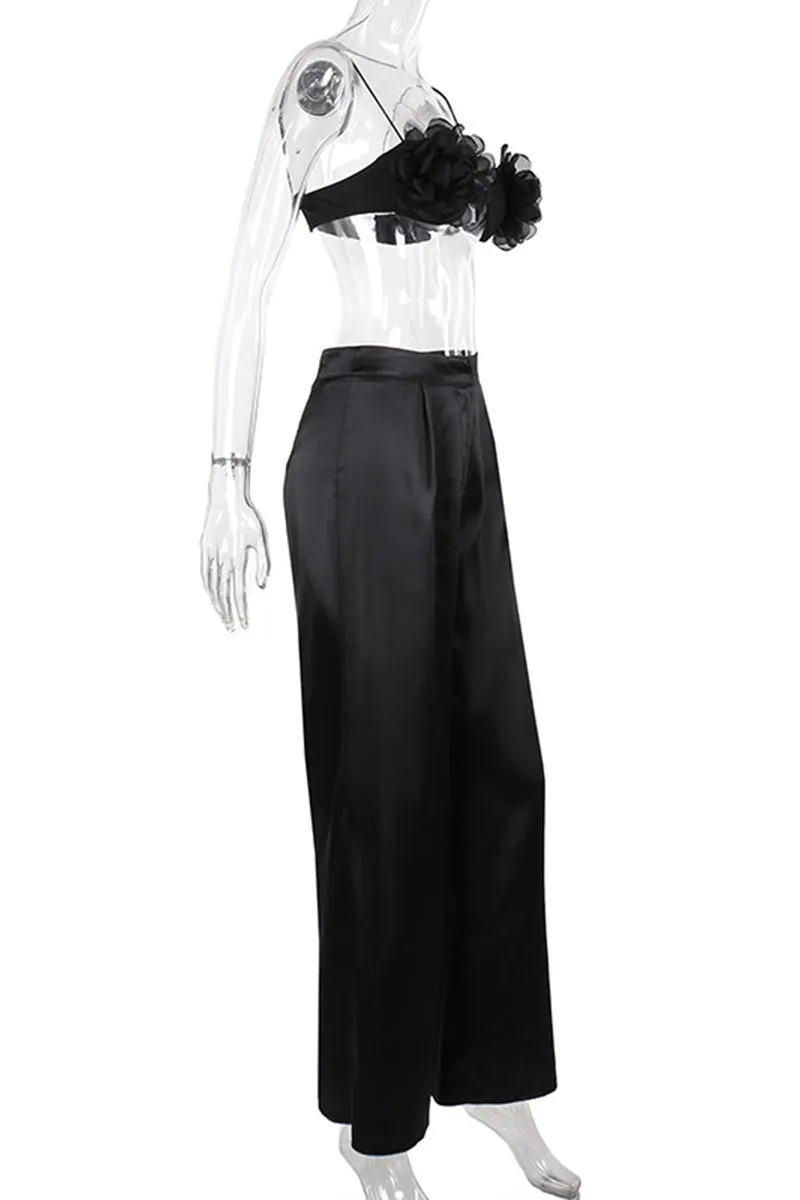 UM0170 Satin Long Pants Set