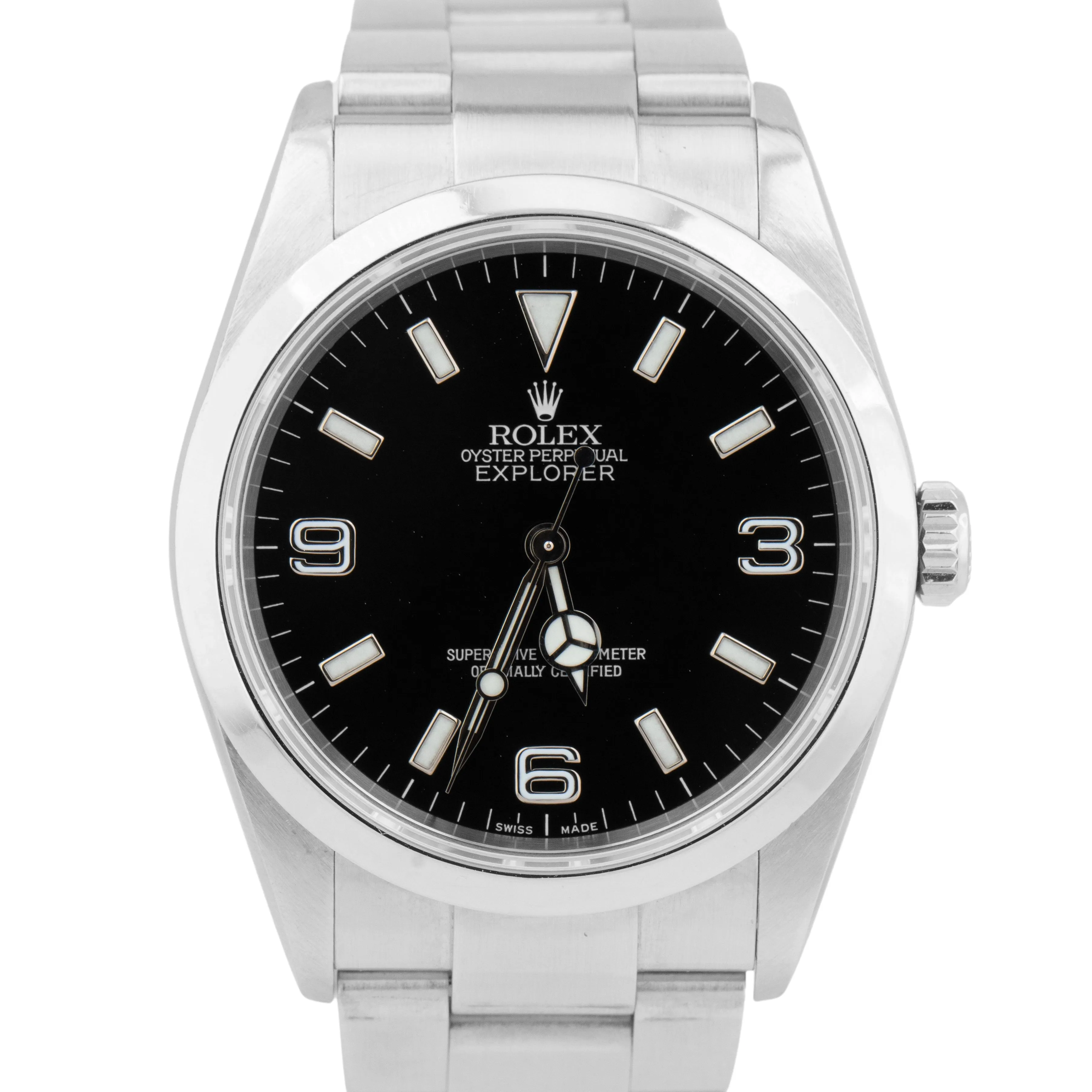 UNPOLISHED Rolex Explorer I Black 36mm 3-6-9 Stainless Steel Oyster Watch 114270