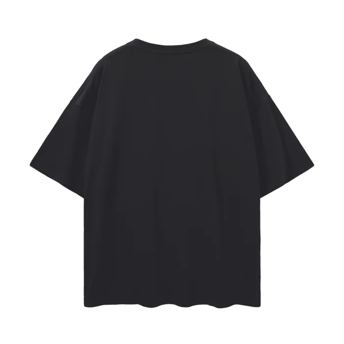 Ursula Spray Paint Crown Graphic Tee Lesbian Pride T-Shirt on front of Black Oversize Deep Drop Shoulder Tee - 190 GSM