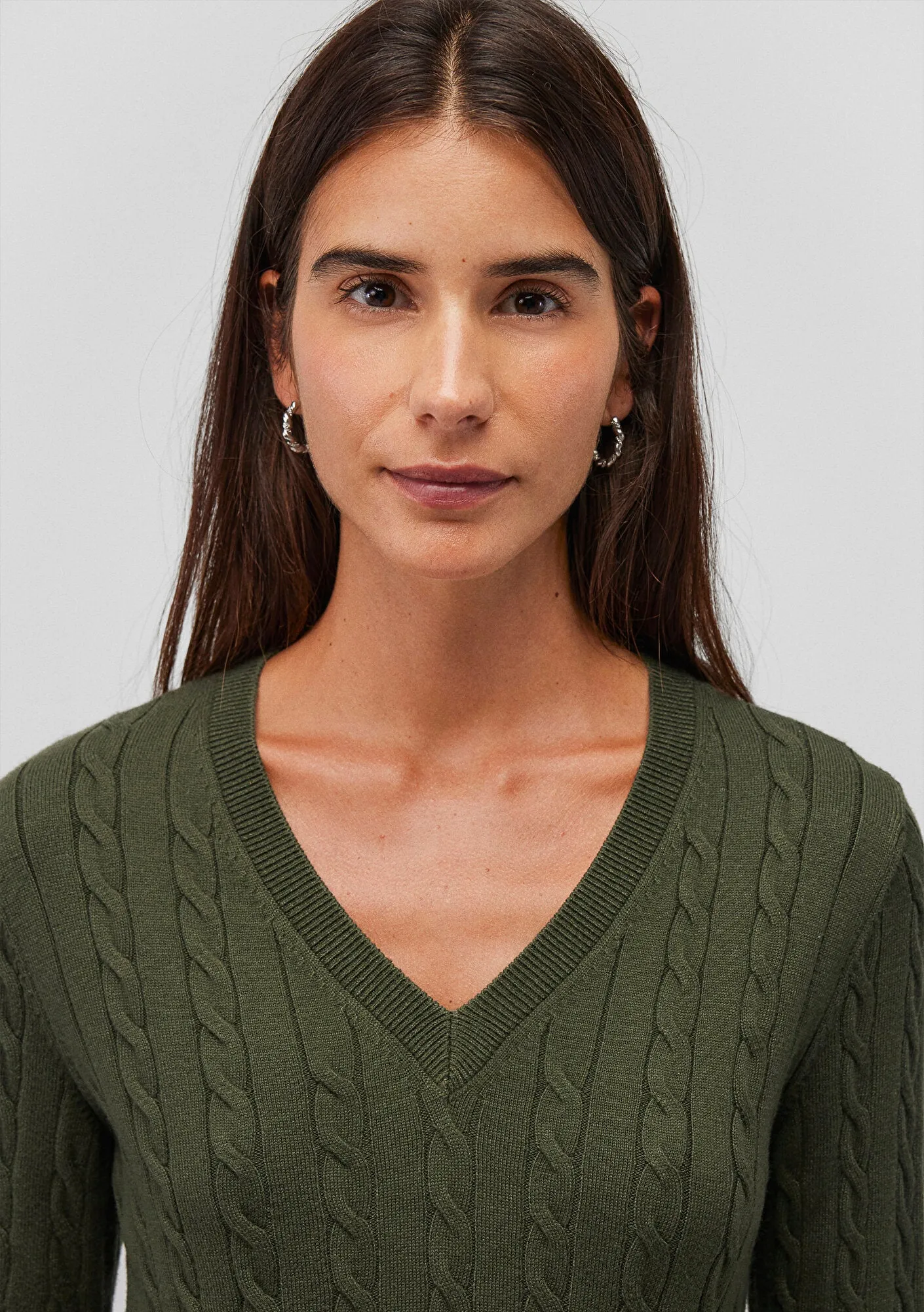 V Neck Green Sweater