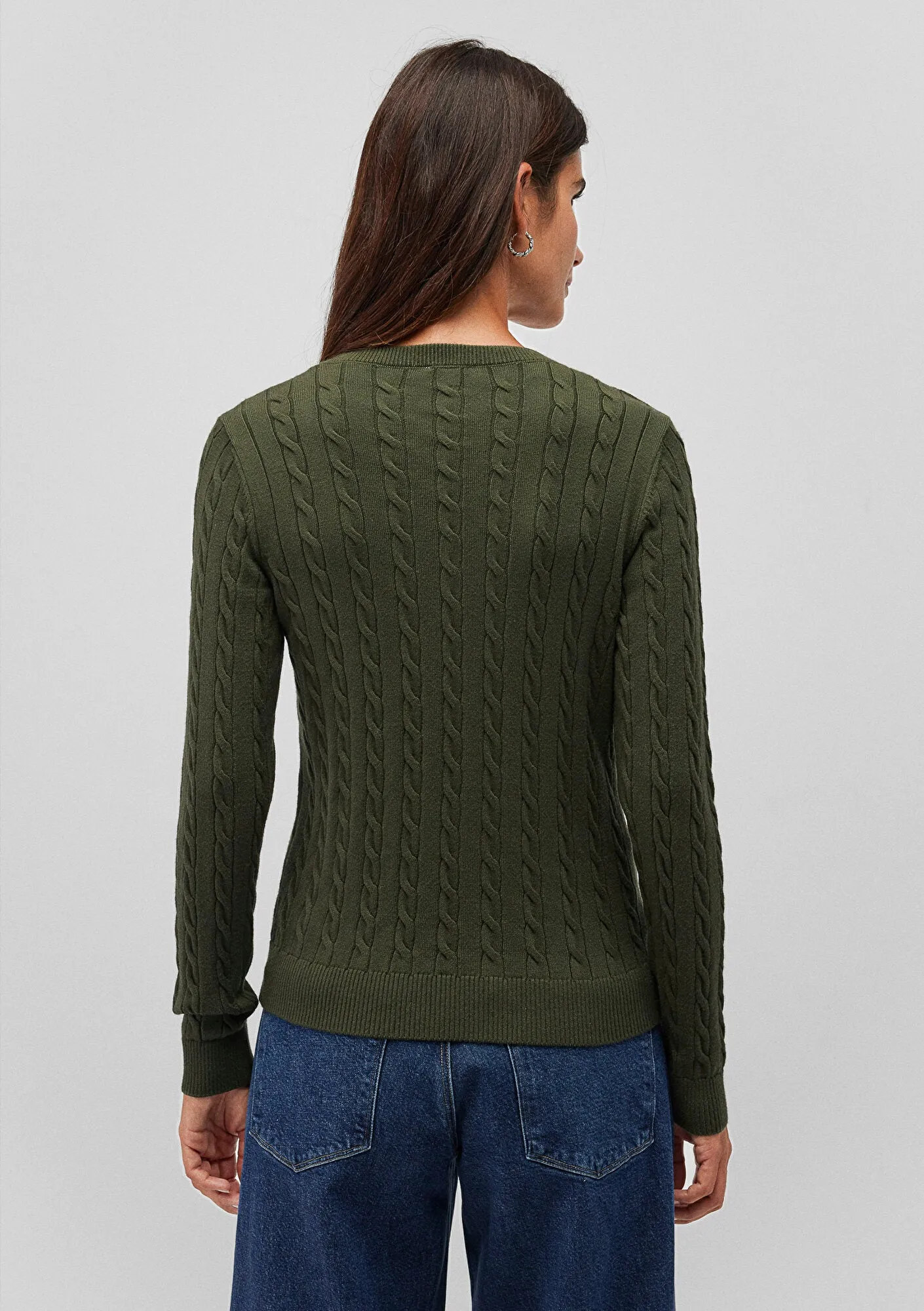 V Neck Green Sweater