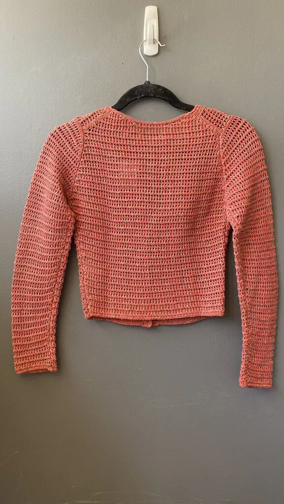 V neck Open Knit Cardigan Sweater