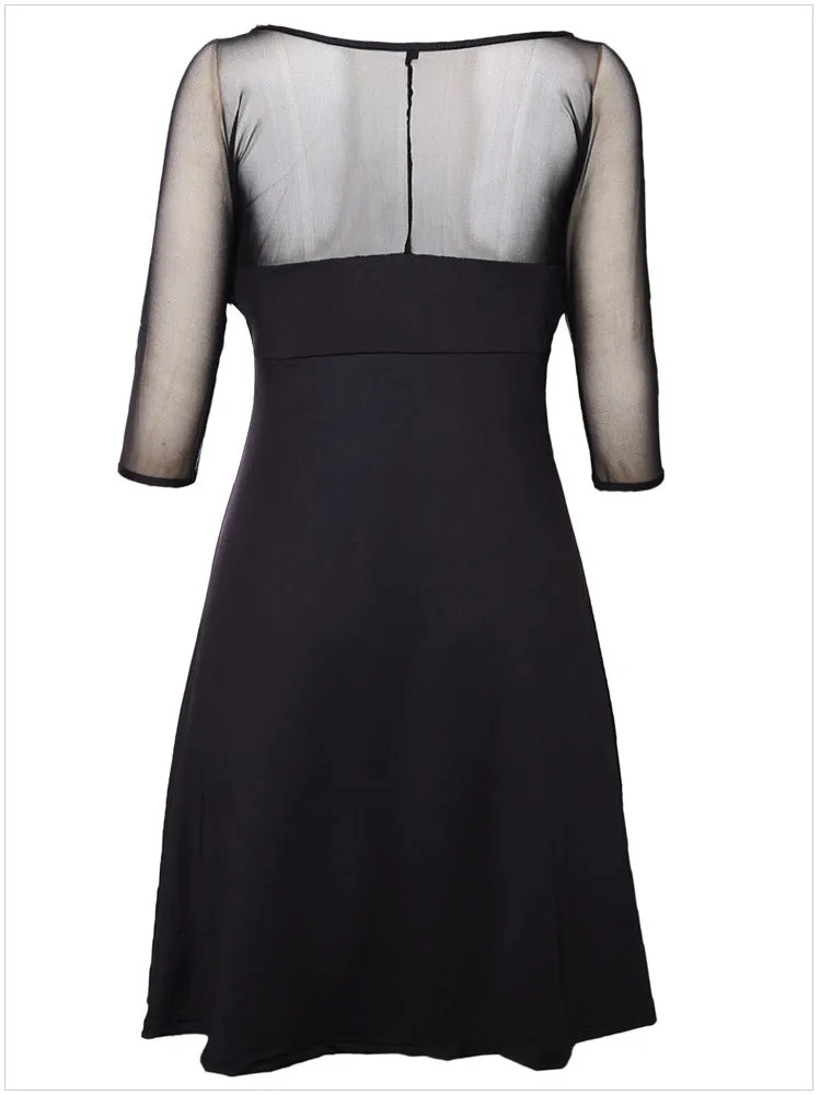 V-neck Short-sleeved Plus Dress
