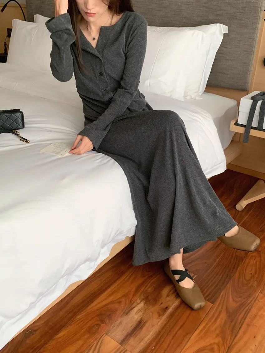 V-Neck Single-breasted Knitted cardigan