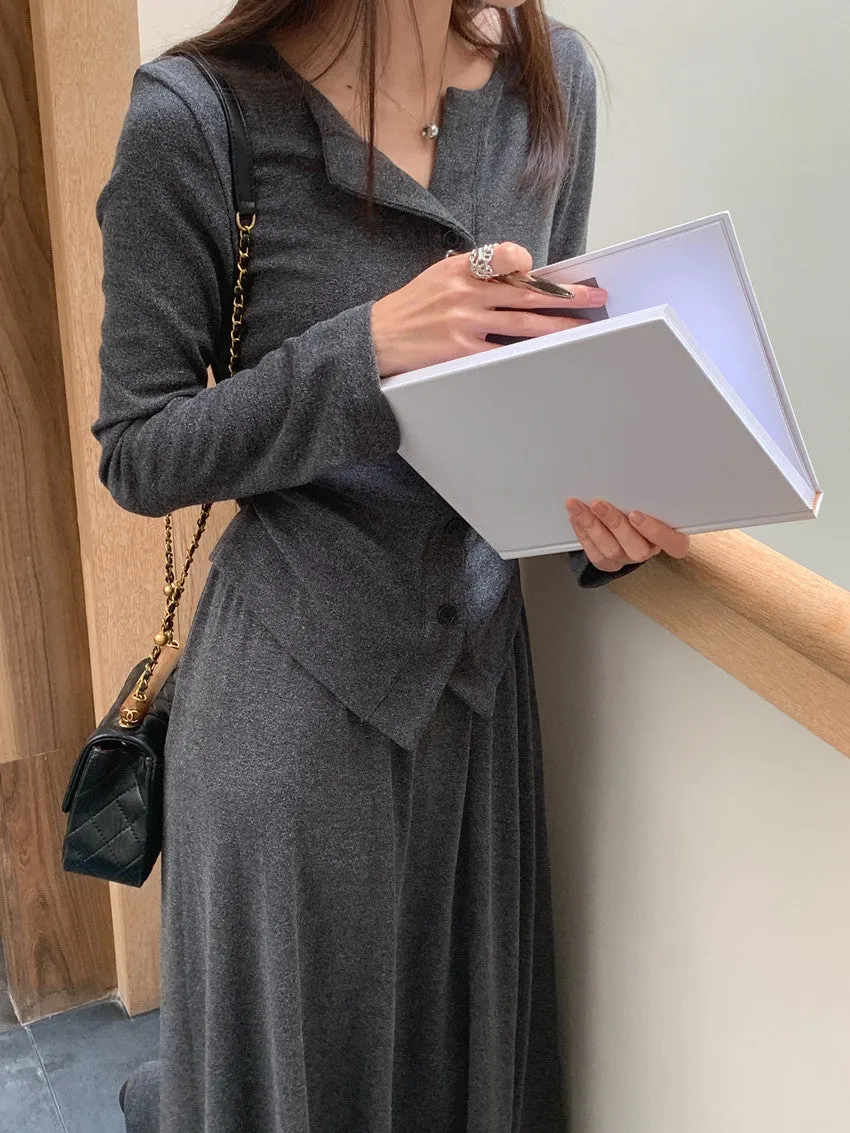 V-Neck Single-breasted Knitted cardigan