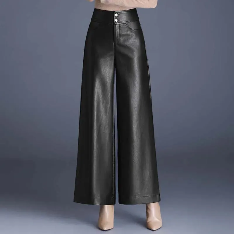 Valentina Wide-Leg Leather Pants
