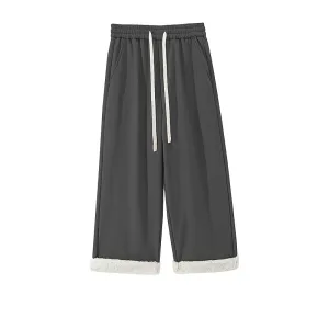 Velvet Lined Wide-Leg Pants