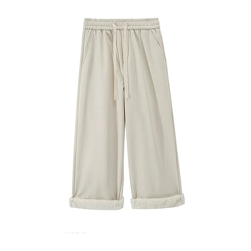 Velvet Lined Wide-Leg Pants