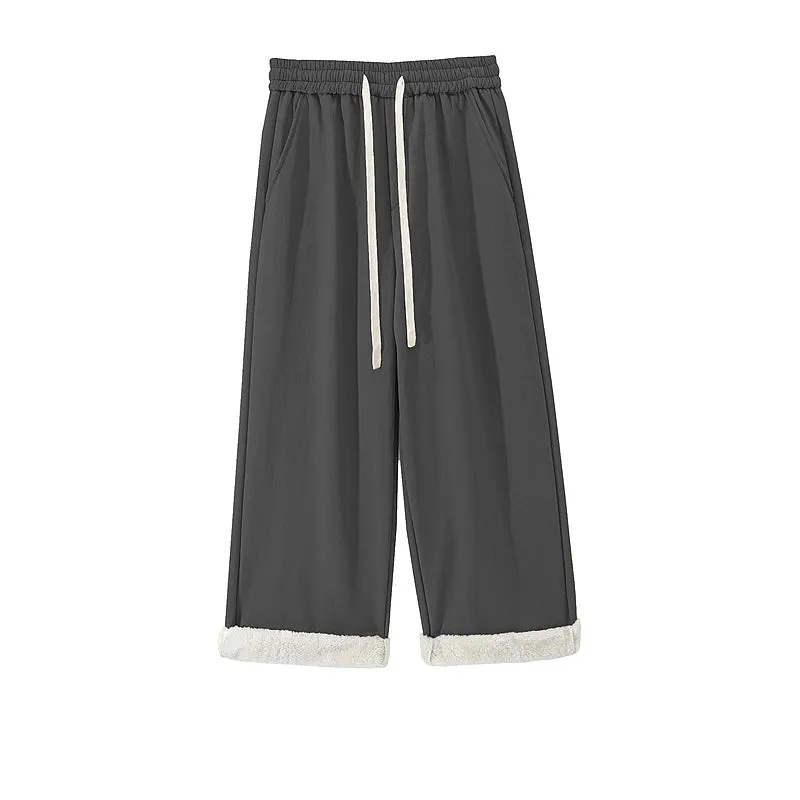 Velvet Lined Wide-Leg Pants