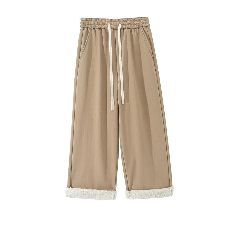 Velvet Lined Wide-Leg Pants