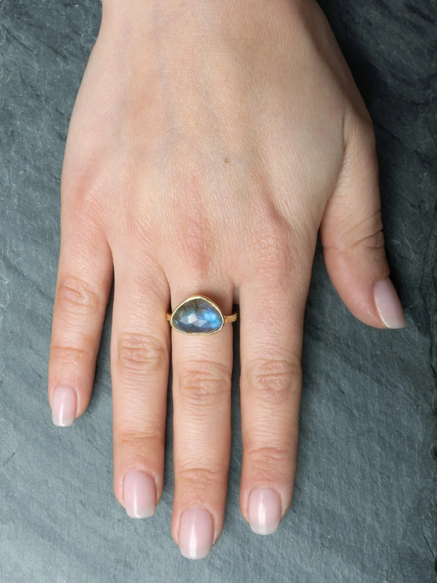 Vermeil Emerald Zen Ring