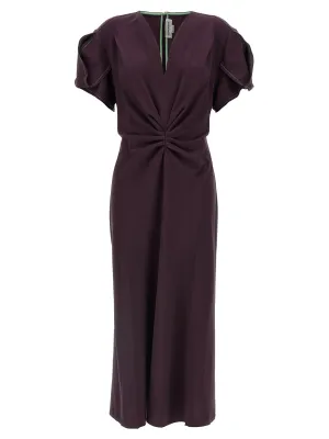 Victoria Beckham 'samlade V Neck Midi' klänning