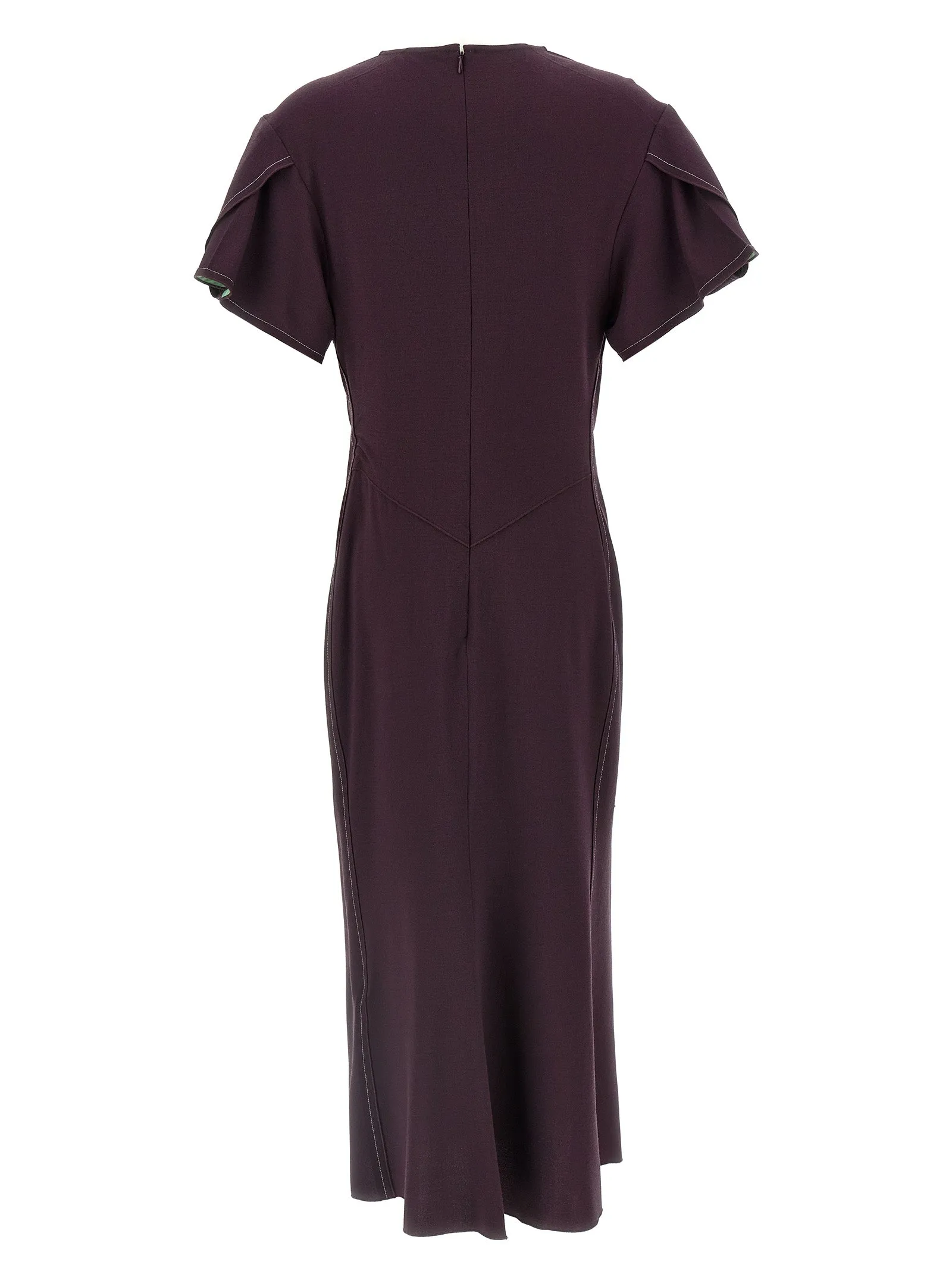Victoria Beckham 'samlade V Neck Midi' klänning