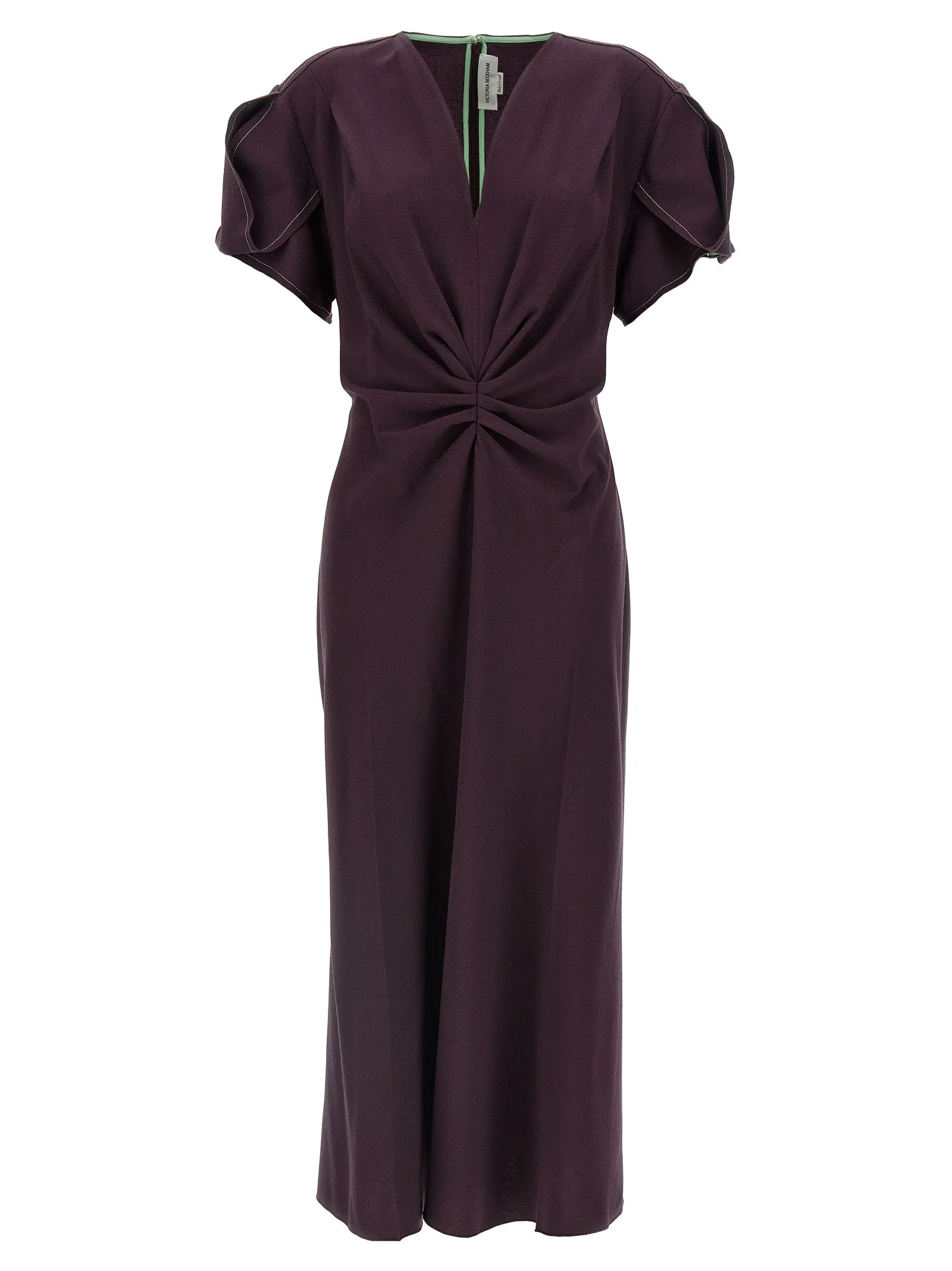 Victoria Beckham 'samlade V Neck Midi' klänning