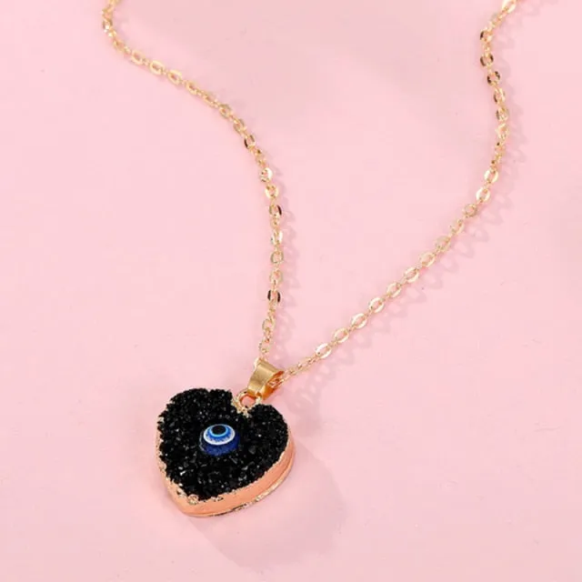 Vintage Eye Pendant Necklace For Women Gold Chain Wedding Jewelry