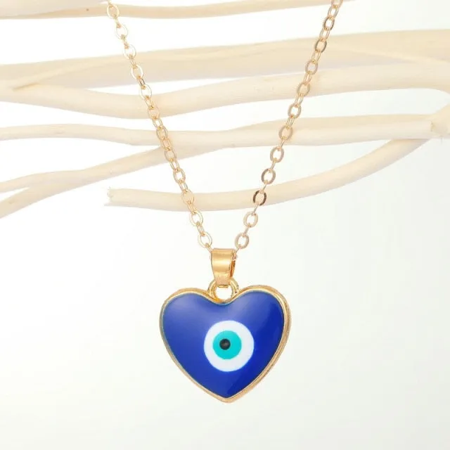 Vintage Eye Pendant Necklace For Women Gold Chain Wedding Jewelry