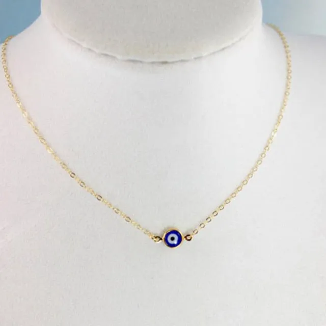 Vintage Eye Pendant Necklace For Women Gold Chain Wedding Jewelry
