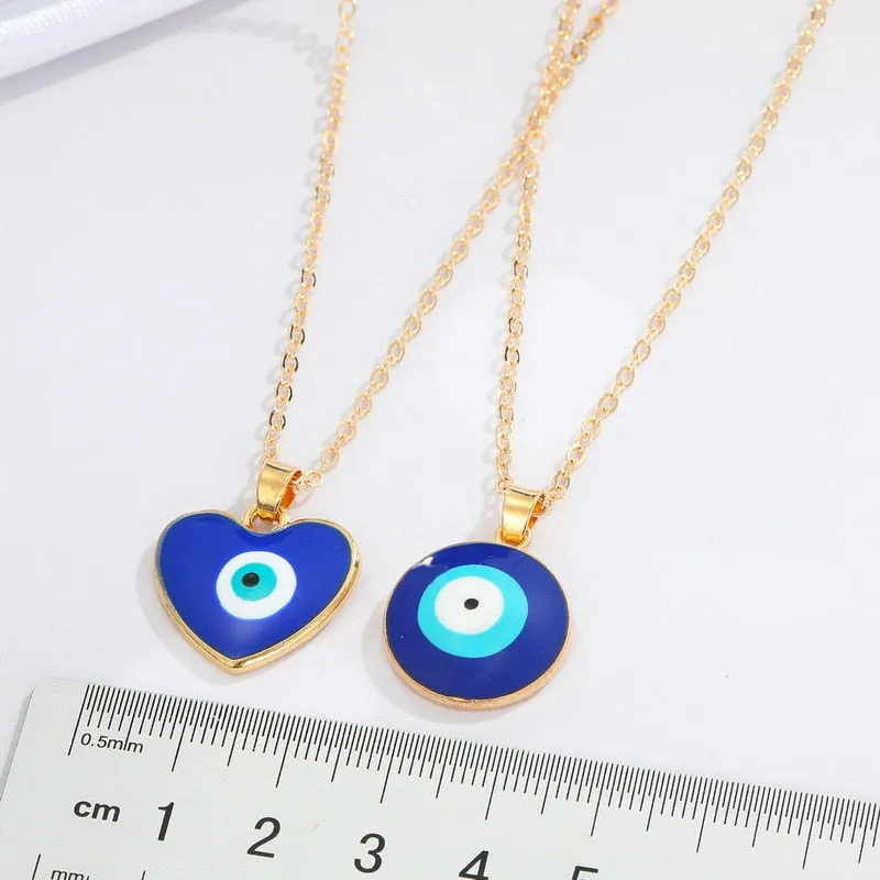 Vintage Eye Pendant Necklace For Women Gold Chain Wedding Jewelry