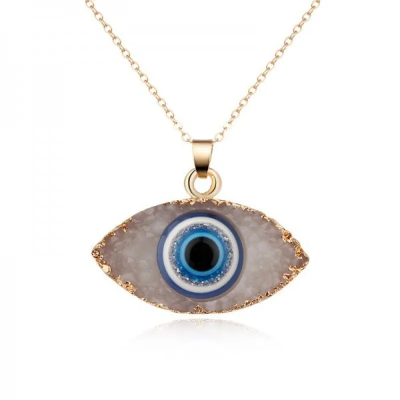 Vintage Eye Pendant Necklace For Women Gold Chain Wedding Jewelry