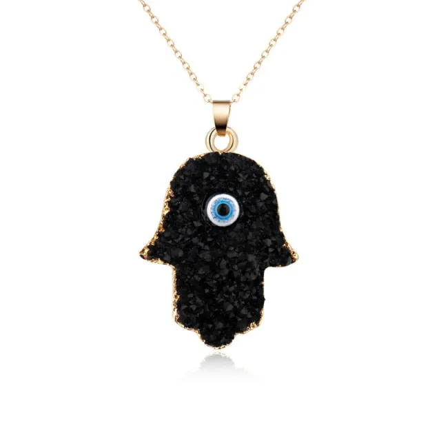 Vintage Eye Pendant Necklace For Women Gold Chain Wedding Jewelry