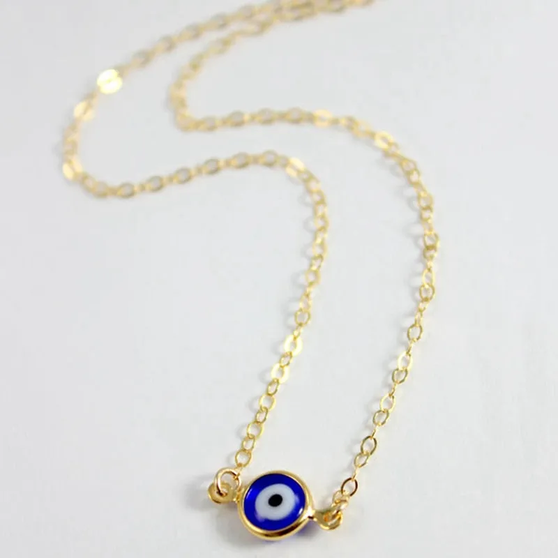 Vintage Eye Pendant Necklace For Women Gold Chain Wedding Jewelry