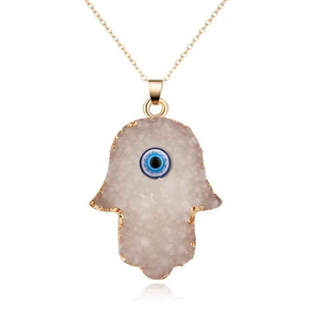 Vintage Eye Pendant Necklace For Women Gold Chain Wedding Jewelry