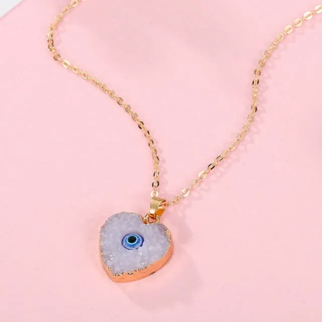 Vintage Eye Pendant Necklace For Women Gold Chain Wedding Jewelry