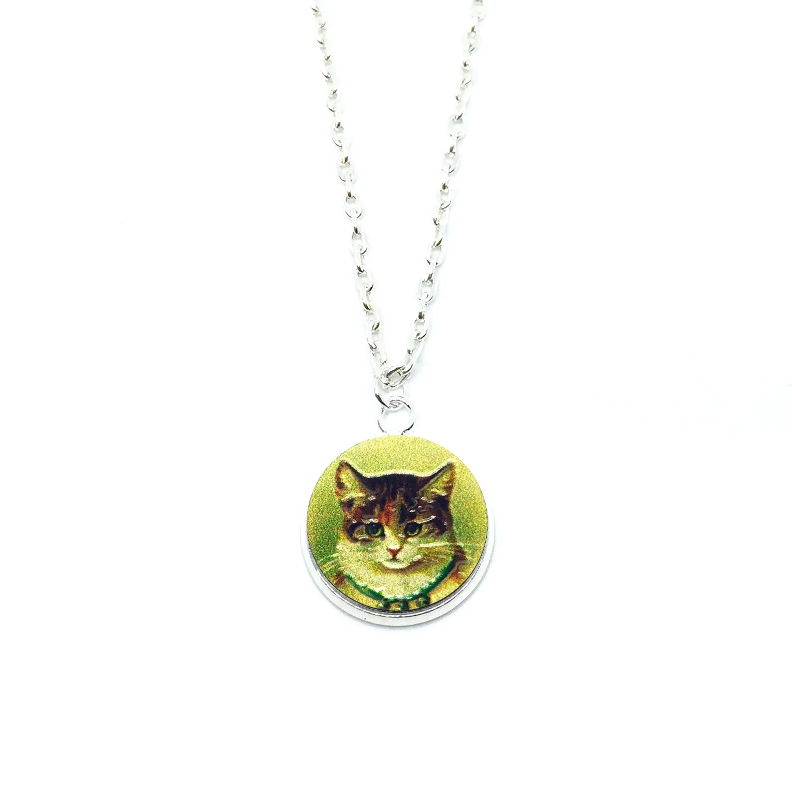 Vintage Home Cat Wood Pendant Necklace
