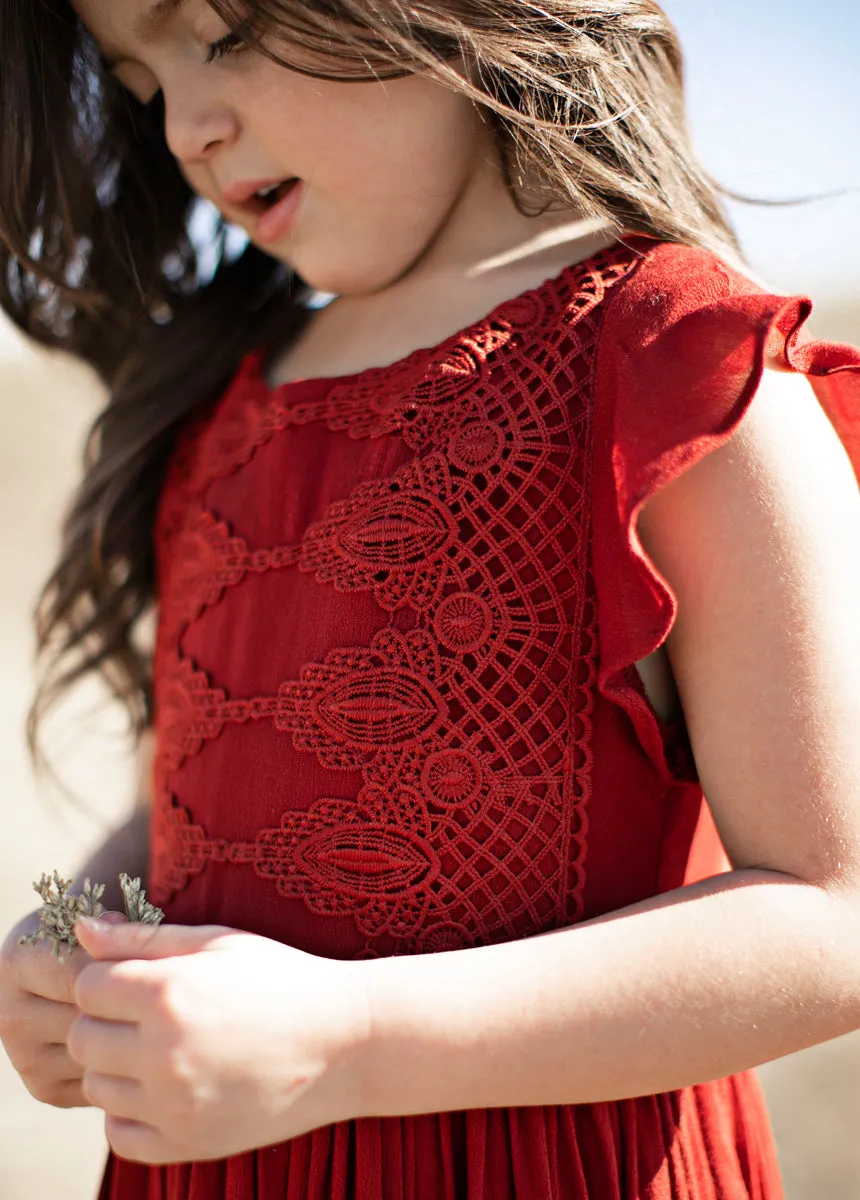 Viola Dress in Crimson