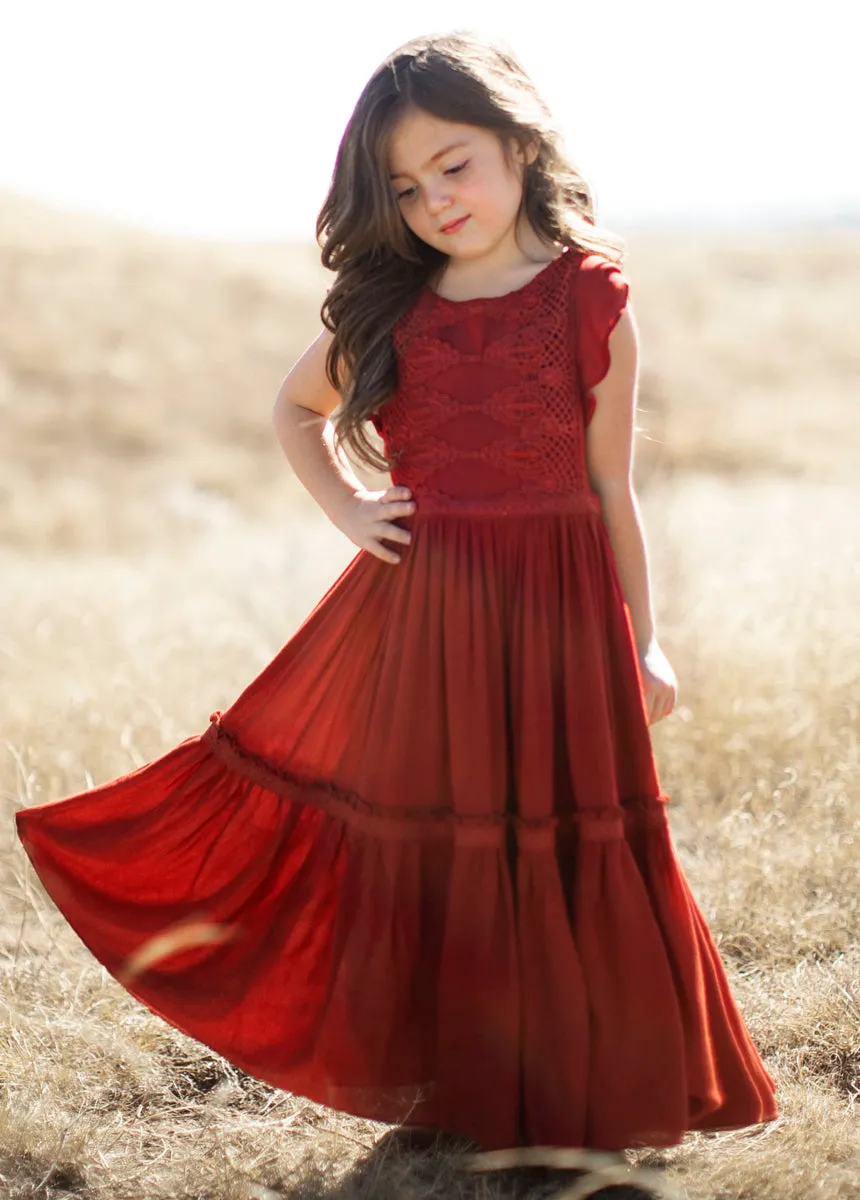 Viola Dress in Crimson