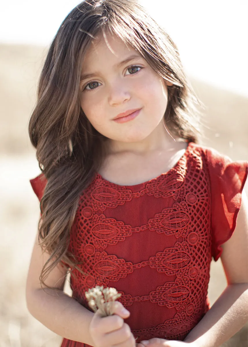 Viola Dress in Crimson