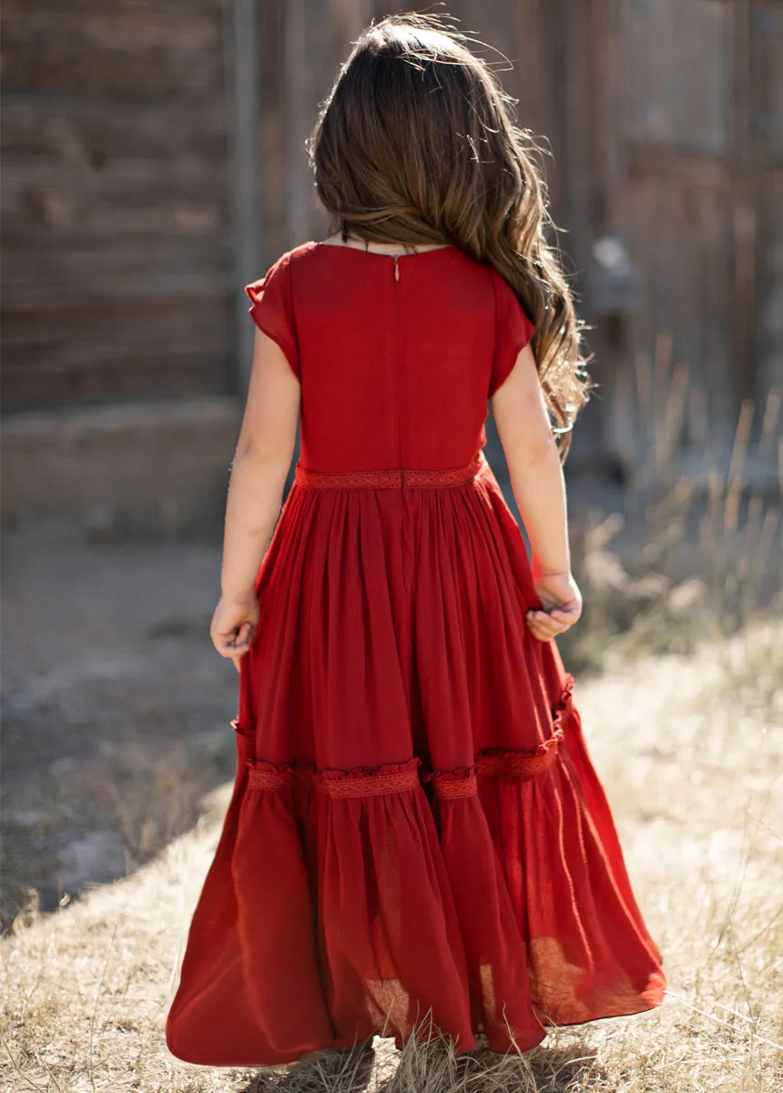 Viola Dress in Crimson