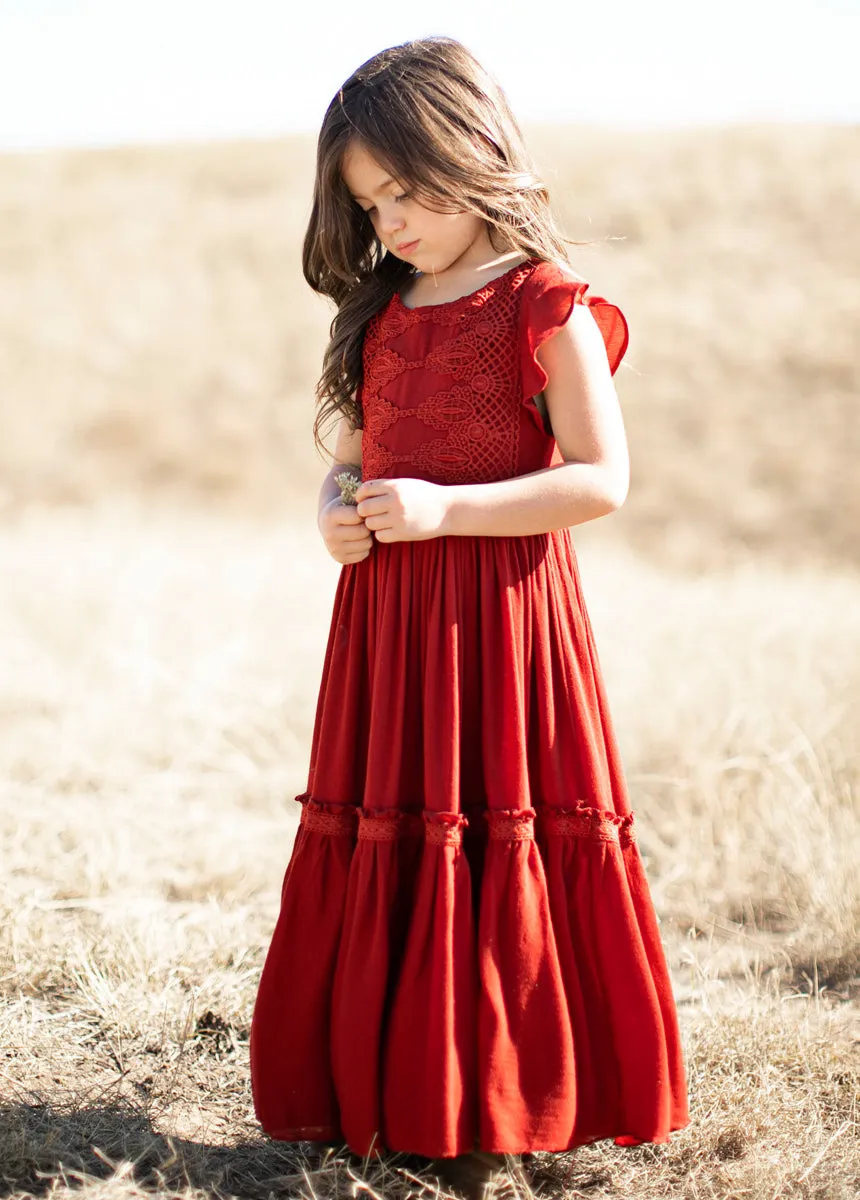 Viola Dress in Crimson