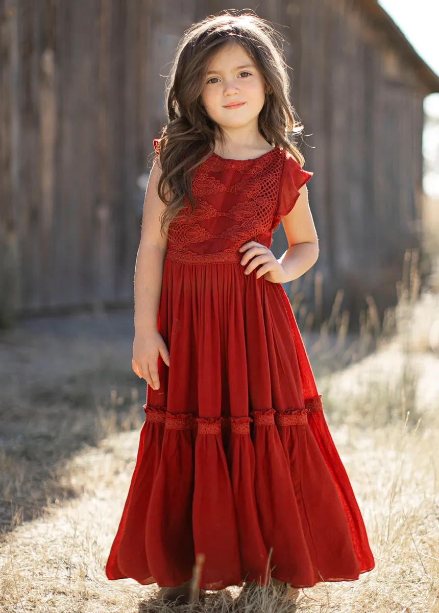Viola Dress in Crimson