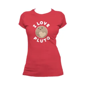 Weird Science I Love Pluto Official Women's T-shirt (Red)