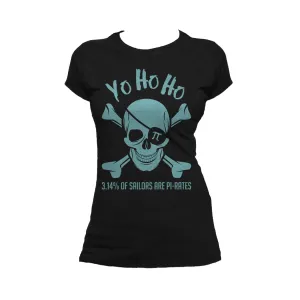 Weird Science Pi-rate Skull Official Women's T-shirt (Black)