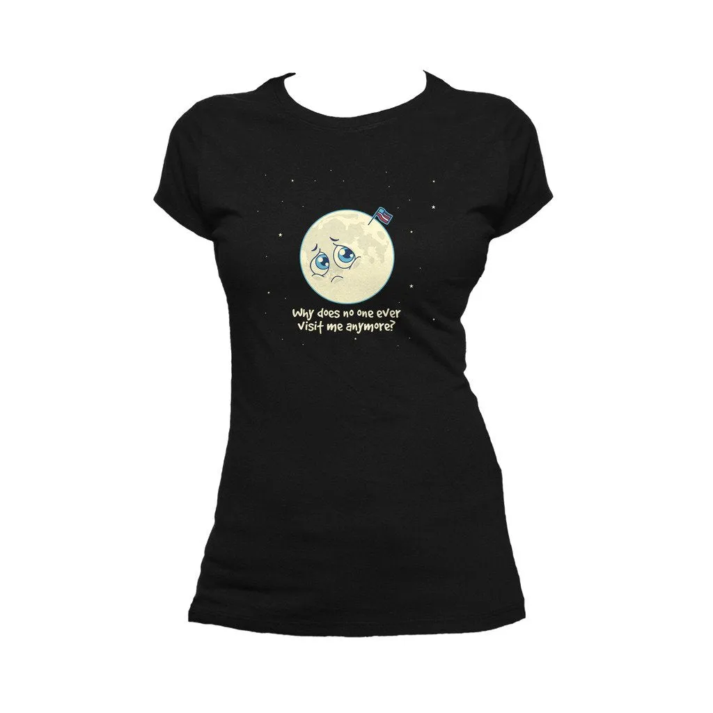 Weird Science Sad Moon Official Women's T-shirt (Black)
