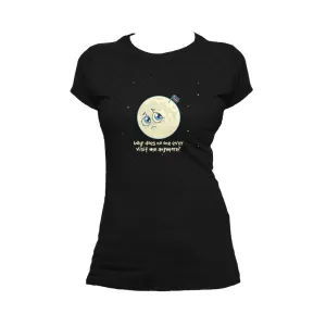 Weird Science Sad Moon Official Women's T-shirt (Black)