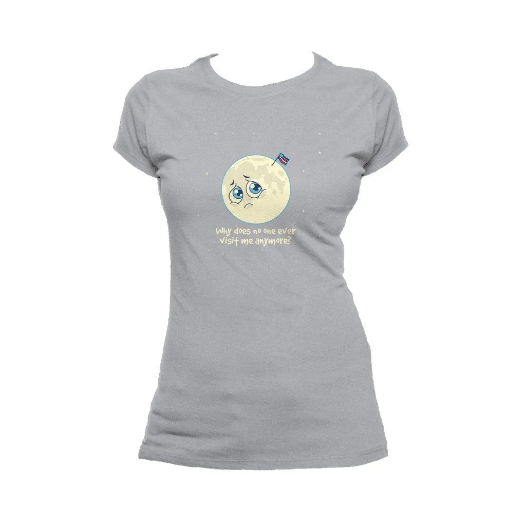 Weird Science Sad Moon Official Women's T-shirt (Heather Grey)