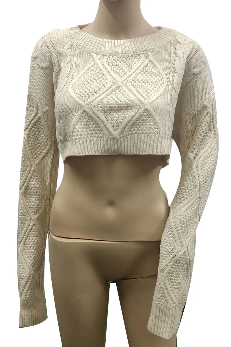 WH0409 Fashion Crop Sweater