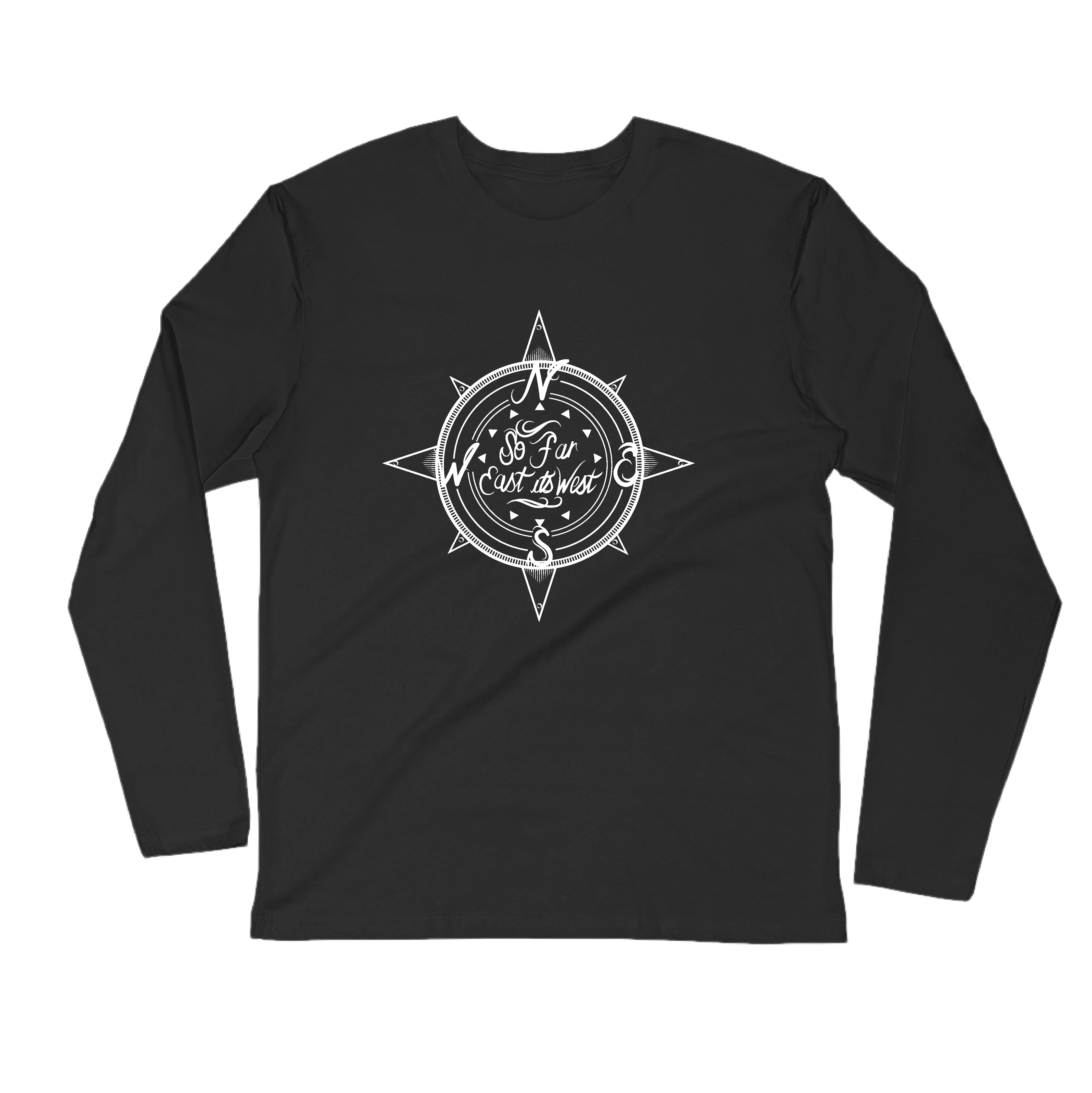 White Compass Logo Long Sleeve T-Shirt
