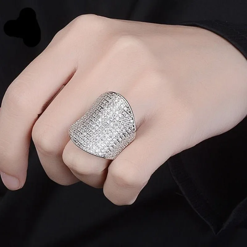 White Gemstone Zircon Ring S925 Silver Engagement Wedding Jewelry